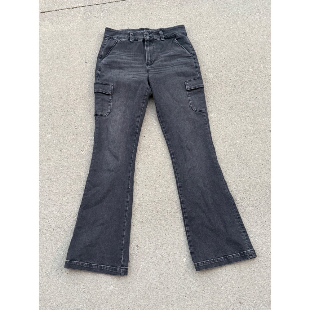 Paige Dion With Cargo Pockets Flare Jeans Oblivion Faded Black 29 8173B80-B029